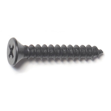 Midwest Fastener Sheet Metal Screw, #10 x 1-1/4 in, Black Steel Flat Head Phillips Drive, 10 PK 79456